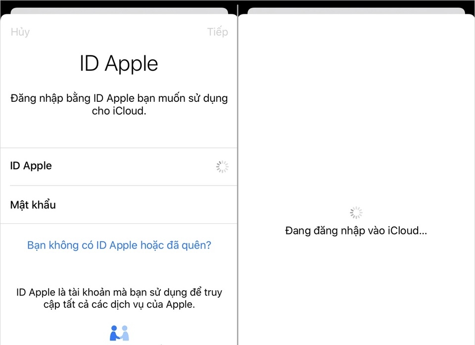 Cách đăng nhập iCloud bằng iPhone hoặc iPad bước 2